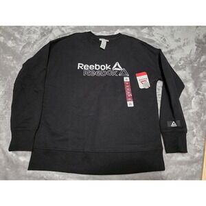 Reebok unisex Small Fleece Sweatshirt Black Classic Casual Crewneck‎ NEW